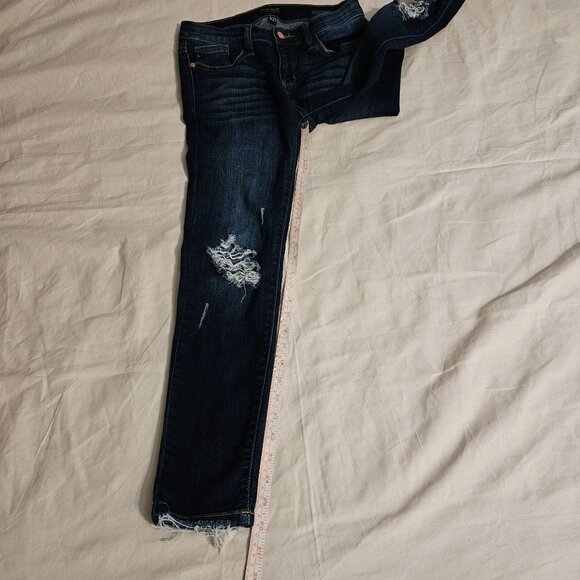 Judy Blue Womens Distressed Skinny Jeans Size 5/27 Dark Wash Denim - Picture 4 of 7